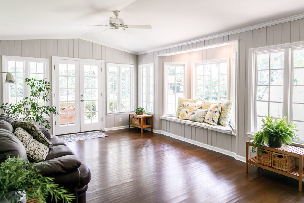 A bright light-filled sunroom addition